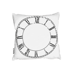 Roman Numeral Clock Outdoor Cushion - Black / 60cm - thumbnail 2