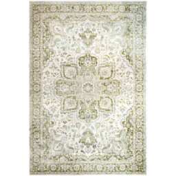 Green Traditional Medallion Living Area Rug - Green / 170cm - thumbnail 2
