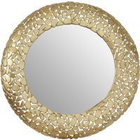Saska Small Antique Silver Round Wall Mirror - Gold