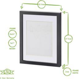"Photo Frame with 5x7"" Mount - 8x10"" - Grey - White" - thumbnail 3