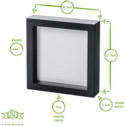 "6x6"" 3D Box Photo Frame - Light Brown" - thumbnail 2