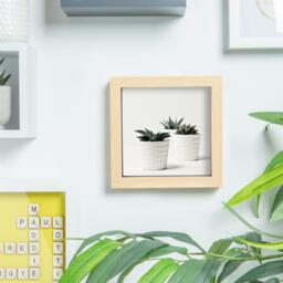 "6x6"" 3D Box Photo Frame - Light Brown" - thumbnail 4