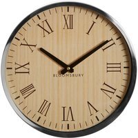 Vitus 30cm Dia Natural and Silver Wall Clock - Silver
