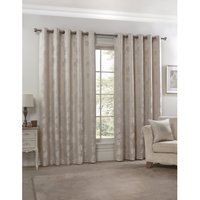 English Garden Lined Eyelet Jacquard Curtains - Cream / 168cm / 183cm