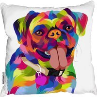 Amazing Illustration Pop Art Dog Outdoor Cushion - Red / 60cm - thumbnail 1