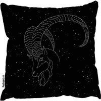 Capricorn Zodiac Sign Stylish Cushion - Black / 60cm