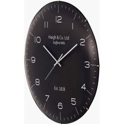 Dome Glass Wall Clock - Black - thumbnail 2