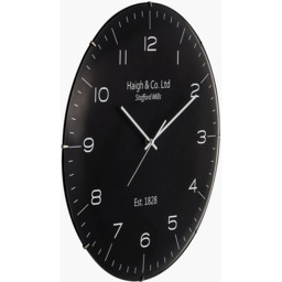 Dome Glass Wall Clock - Black - thumbnail 3