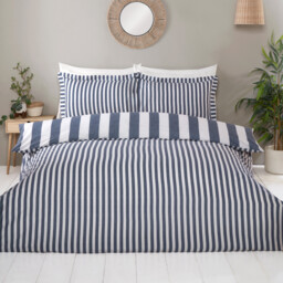 Margate Stripe Duvet Set - Blue / Single - thumbnail 3