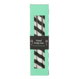 Set of 3 Black Candy Cane Taper Candles for Gothic Holiday Decor - Multi - thumbnail 3
