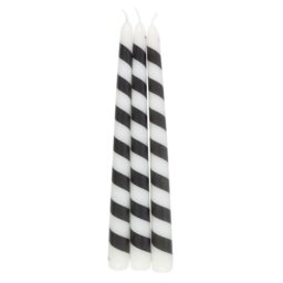 Set of 3 Black Candy Cane Taper Candles for Gothic Holiday Decor - Multi - thumbnail 5