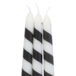 Set of 3 Black Candy Cane Taper Candles for Gothic Holiday Decor - Multi - thumbnail 2