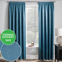 Matrix Tape-Top Thermal Noise Reducing Dim Out Curtains - Teal / 168cm / 137cm