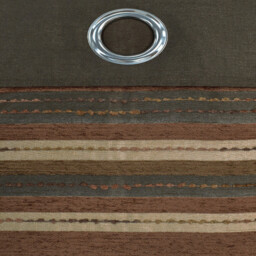 Chenille Panel embellished detail Curtain Pair - Chocolate / 72in / 90in - thumbnail 2