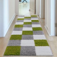 Myshaggy Collection Geometric Design Rug - Green / 80x300cm - image 1