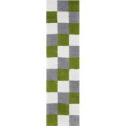Myshaggy Collection Geometric Design Rug - Green / 80x300cm - thumbnail 2