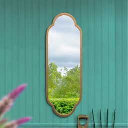 Duplici Gold Double Arched Garden Mirror - Gold / 35.5cm - thumbnail 2