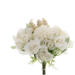 Silk Artificial Flowers for Home Decoration - White - thumbnail 2