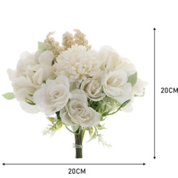 Silk Artificial Flowers for Home Decoration - White - thumbnail 3