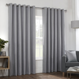 Hoxton Blackout Eyelet Curtains - Silver / 168cm / 229cm - thumbnail 2