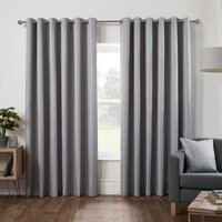 Hoxton Blackout Eyelet Curtains - Silver / 168cm / 229cm - thumbnail 1