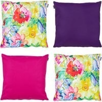 Floral Print Outdoor Cushion- First Collection (Set of 4) - Pink - thumbnail 1