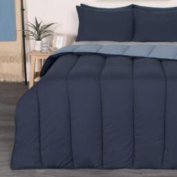 OHS Coverless 10.5 Tog Soft Duvet Set - Navy/Blue - King - thumbnail 2