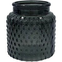 Bobble Pattern Glass Jar Vase H11cm - Grey - image 1