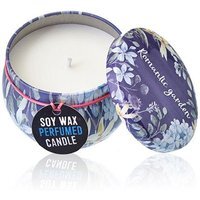 Art Tin Candle Assorted Design Romantic Garden Tea  Rose - Purple