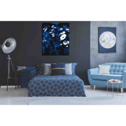 Winter Floral Field of flowers Three color Canvas print - Blue / 51cm / 77cm - thumbnail 2