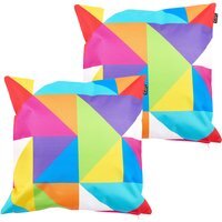 Technicolour Geometric Outdoor Cushion (Set of 2) - Pink - image 1