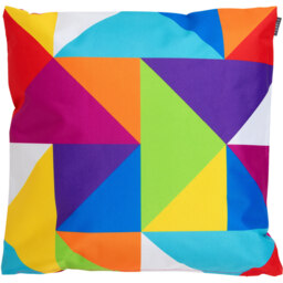Technicolour Geometric Outdoor Cushion (Set of 2) - Pink - thumbnail 4