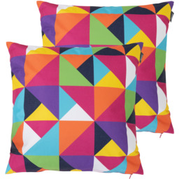 Technicolour Geometric Outdoor Cushion (Set of 2) - Pink - thumbnail 5