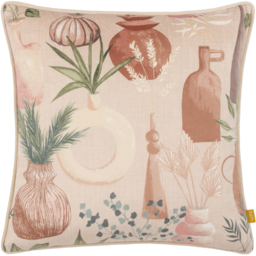Earthen Velvet Piped Cushion - Natural / Polyester - thumbnail 2