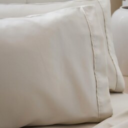 200 Thread Count Egyptian Cotton Housewife Pillowcases (Pair) - Oyster - thumbnail 2