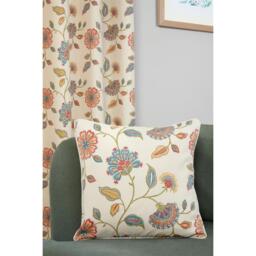Shelley Faux Embroidery Eyelet Curtains - Beige / 117cm / 229cm - thumbnail 4