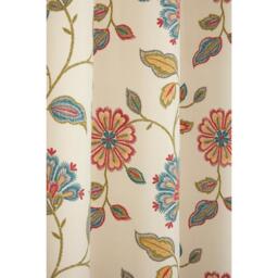 Shelley Faux Embroidery Eyelet Curtains - Beige / 117cm / 229cm - thumbnail 5
