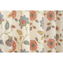 Shelley Faux Embroidery Eyelet Curtains - Beige / 117cm / 229cm - thumbnail 3