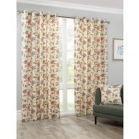 Shelley Faux Embroidery Eyelet Curtains - Beige / 117cm / 229cm