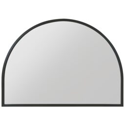 Arcus Overmantel Black Metal Framed Arched Wall Mirror 125cm - Black - thumbnail 4