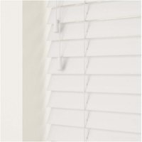 Smooth Finish Faux Wood Venetian Blinds with Strings 120cm Drop - Ultra White / 100cm