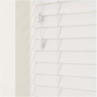 Smooth Finish Faux Wood Venetian Blinds with Strings 120cm Drop - Ultra White / 100cm