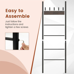 5-Tier Wall Leaning Blanket Ladder - Brown - thumbnail 3