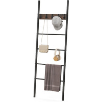 5-Tier Wall Leaning Blanket Ladder - Brown - thumbnail 1