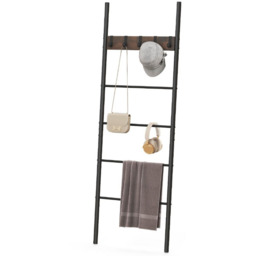 5-Tier Wall Leaning Blanket Ladder - Brown - thumbnail 2