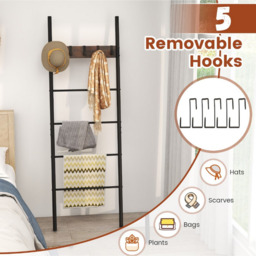 5-Tier Wall Leaning Blanket Ladder - Brown - thumbnail 4