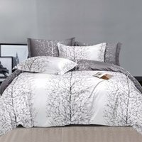 Silver Nature Printed Duvet Set - Silver / 135cm