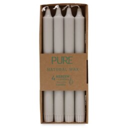 Pure Natural Wax Dinner Candle Silver Grey Elegant Long Lasting - Grey - thumbnail 4