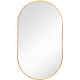Bathroom Oval Glass Wall Mirror with Metal Frame - Gold - thumbnail 3