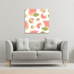botanical elements with line art Canvas Print - Pink / 90cm - thumbnail 2
